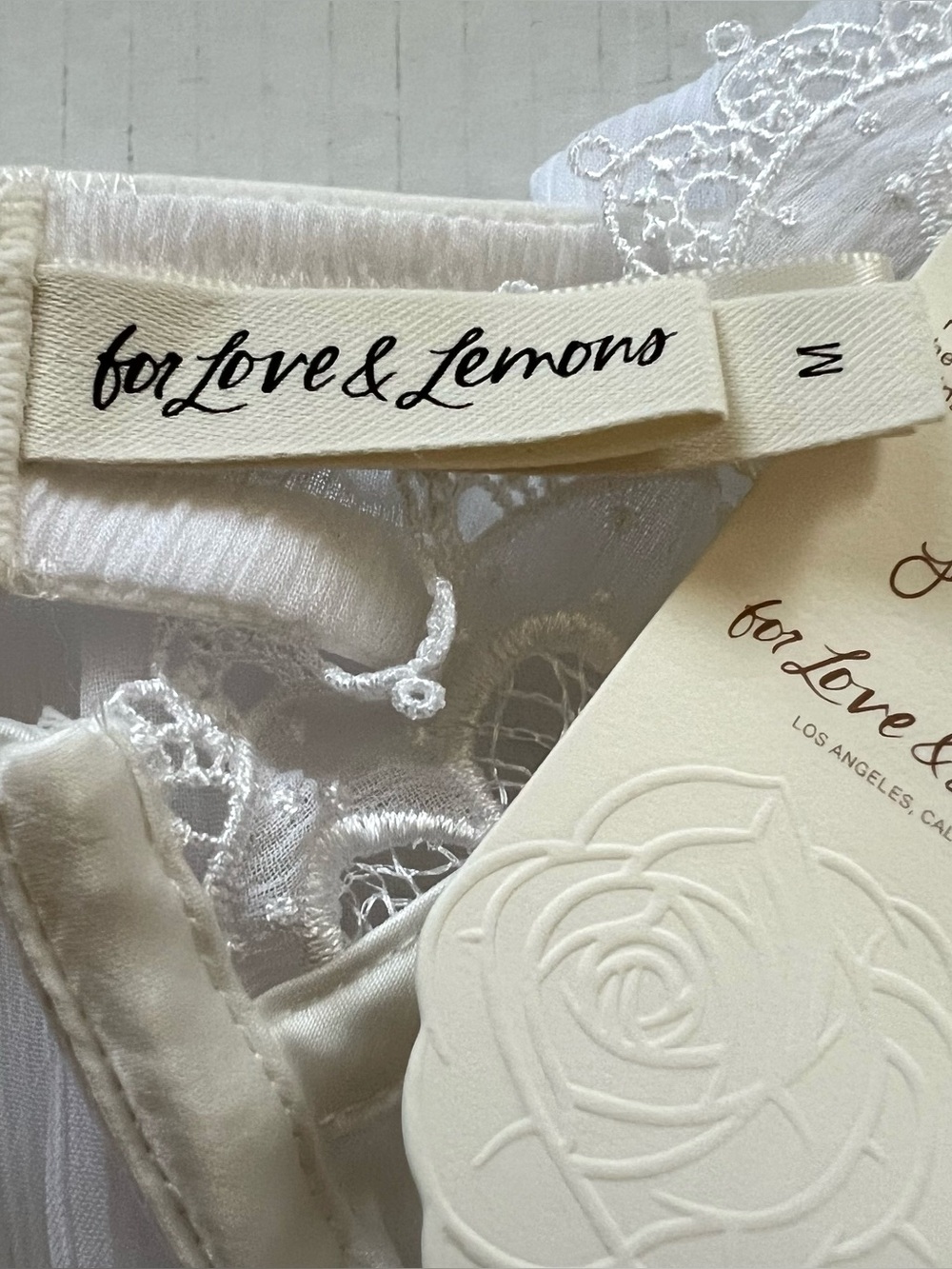 For Love & Lemons Farmhouse Lace Slip Mini Dress White Corset Bodice NWT Medium - Picture 13 of 14